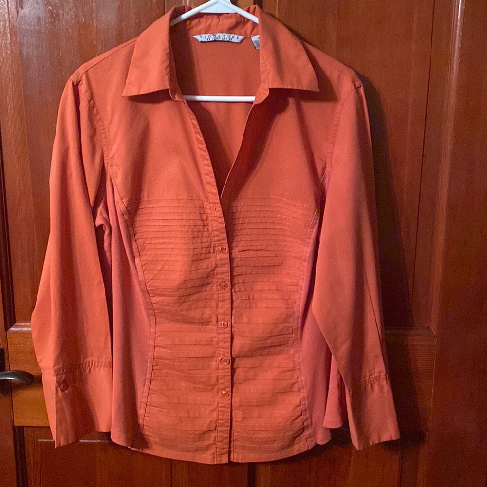 SIGNATURE BY LARRY LEVINE L/S BLOUSE SIZE XL